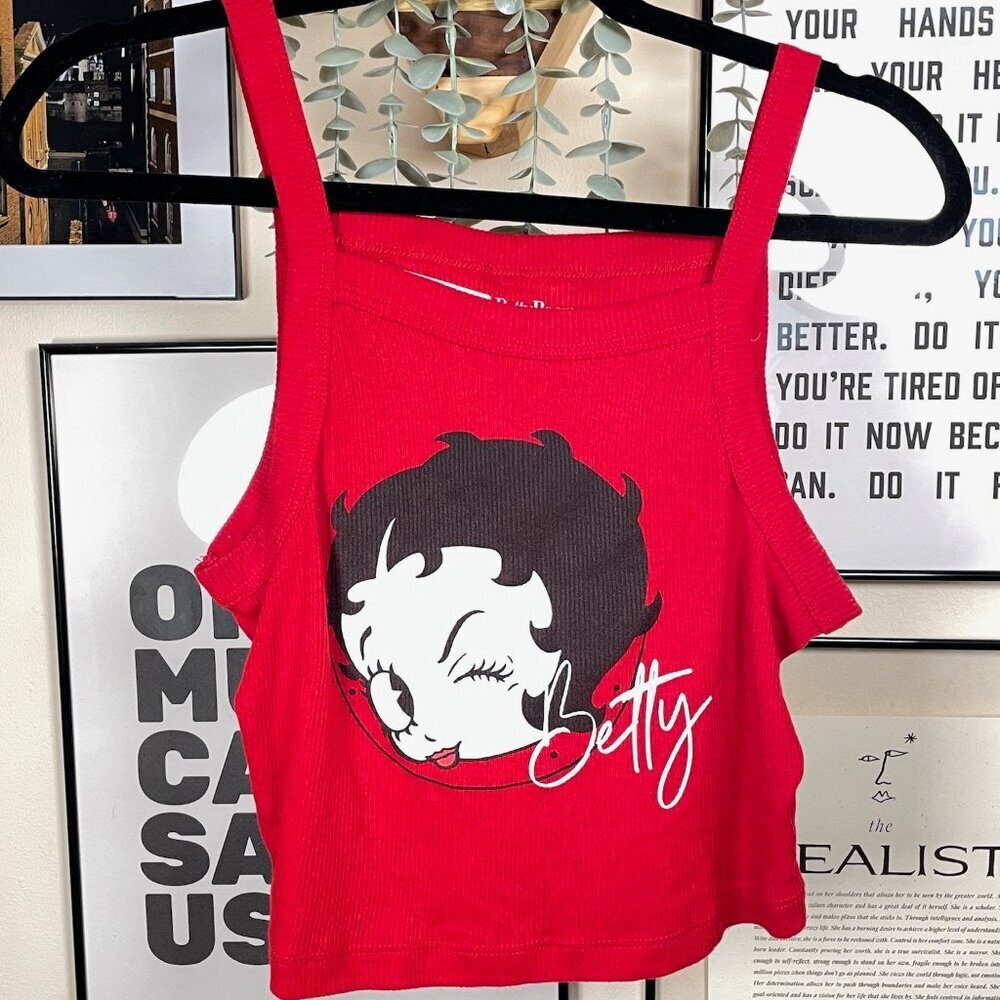 NWOT Red Betty High Neck Crop Tank Size Medium